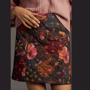 NWOT Anthropologie Farm Rio Printed Quilted Mini Skirt Size Medium NEW